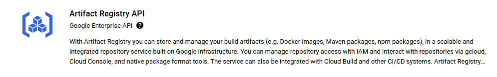 Artifact Registry API